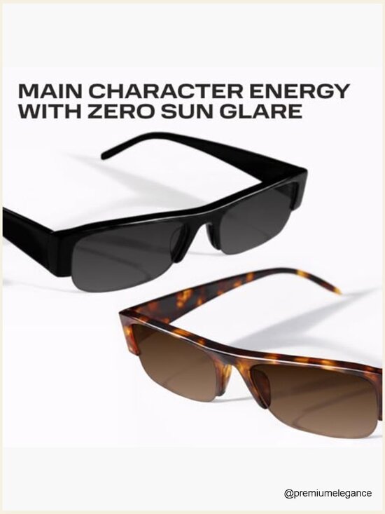 Polarized Semi Rimless Sunglasses Women Retro Round